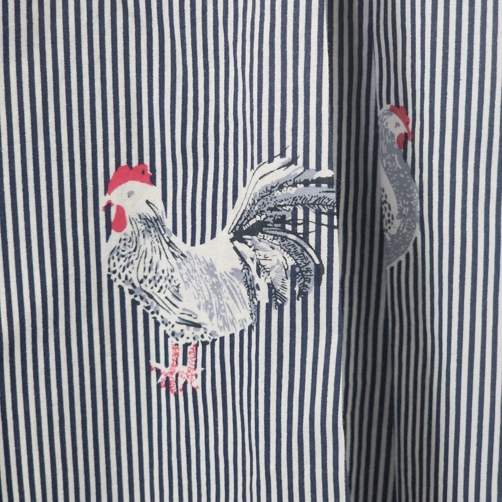 THML Striped Rooster Print Pleated Cotton Skirt - Picture 6 of 11